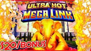 NEW SLOT Ultra Hot Mega Link India HIGH LIMIT $20 BONUS ROUND SLOT MACHINE CASINO