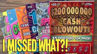 I MISSED WHAT?! $50 $200,000,000 Cash ⫸ $185 TEXAS LOTTERY Scratch Offs