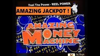 AMAZING JACKPOTI didn't realize it's Jackpot ! AMAZING MONEY MACHINE Slot(Aristocrat) 5 cent Denom