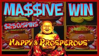 MASSIVE WIN on Dragon Link Happy Prosperous & Golden Century (3) HANDPAY JACKPOTS ~ $250 Bonus Round