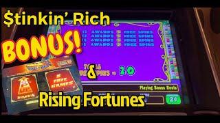 Stinkin' Rich Bonus and Live Play but where's the real cash ? Rising Fortunes