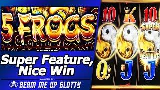 5 Frogs Slot - Free Spins, Nice Win with Super Feature Bonus