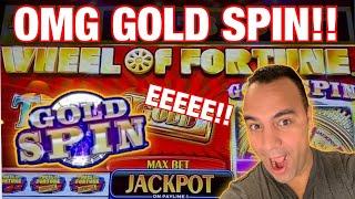 $10 MAX BET WHEEL OF FORTUNE GOLD SPIN!! | Afterburner winning session!!