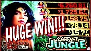 **HUGE WIN!!!/LIVE PLAY/BONUSES!!!** Quick Hit Jungle Slot Machine