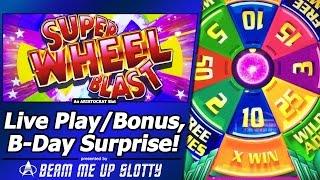 Super Wheel Blast, Miss Liberty Slot - Live Play, Bonus and B-Day Surprise!
