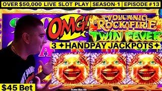 3 HANDPAY JACKPOTS On High Limit Konami Slot Machine - Up To $45 Bet Bonus| Season-1 | Episode #13