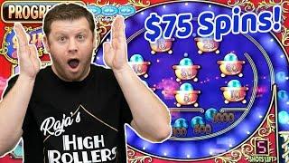 $75 Bets on Pinball Fire a Big Jackpot   Bonus Huff N Puff & Dancing Drums Bonus Wins!