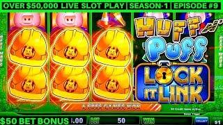 $50 Bet Bonus On High Limit Huff N Puff Slot Machine - $2,000 Live Slot Play | Season-1 | Episode #9