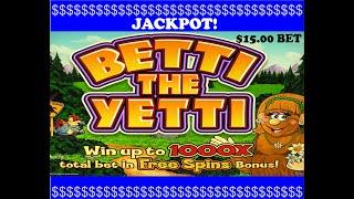 Betti The Yetti Slot Machine Bonus! HIGH LIMIT JACKPOT!