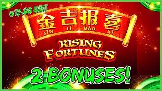 HIGH LIMIT Rising Fortunes Jin Ji Bao Xi (2) $17 Bonus Round Both Bonus Features Slot Machine Casino
