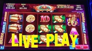 Wealth of Dynasty live play max bet $6.80 Konami Slot Machine