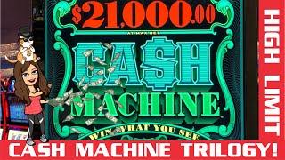 CASH MACHINE Slot Machine Trilogy! High Limit, Max Bet Live Play!  Enjoy!
