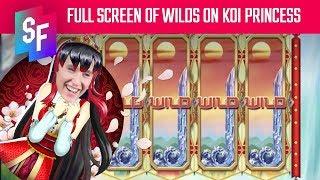 Full Screen Of Wilds On Koi Princess! MEGA WIN!!!