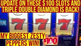 My Biggest Win On Zesty Peppers  Triple Double Diamond Is Back! Update On The High Limit Slots Area