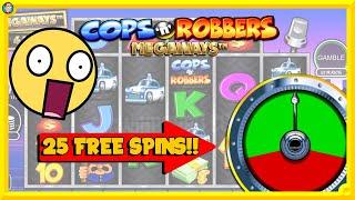 Bonus Hunt with 25 FREE SPINS on Cops and Robbers Megaways!
