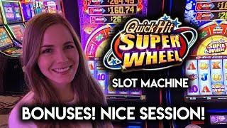BONUSES on Quick Hit Superwheel Slot Machine! How many Quick Hits will it give?