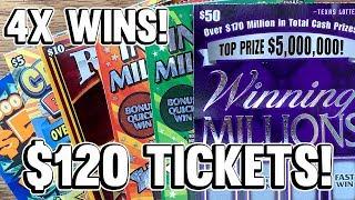 4X WINS!  $50 Winning Millions, $20 Instant Millionaire + MORE!  TEXAS LOTTERY Scratch Off Tickets