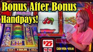 Bonus After Bonus Double Top Dollar $50 Bet! First Time to Play Buffalo Platinum $24 Bets - Fun!