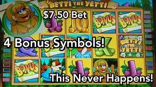 4 Bonus Symbols on High Limit Betti The Yetti   + Wonder Wizard Retrigger: Big Multipliers Please!