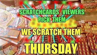 SCRATCHCARDS...VIEWERS TURN PICK CARDS..THEN WE SCRATCH