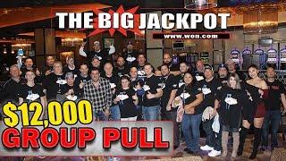 HUGE TURNOUT!  $12,000 GROUP PULL @ Hard Rock Casino in Las Vegas | The Big Jackpot