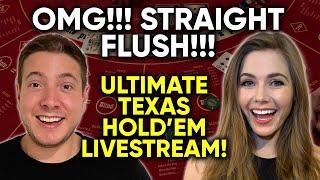 EPIC STRAIGHT FLUSH! LIVE: Ultimate Texas Hold’em!! $1000 Buy-in Each!! August 29 2021
