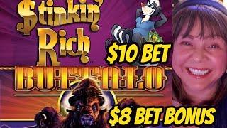$10 Bet Bonus on Stinkin Rich & High Limit Buffalo Bonus