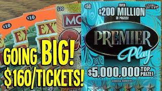 Going BIG!!  $160/TICKETS! $50 Premier Play + LOTS MORE!  Texas Lottery Scratch Offs