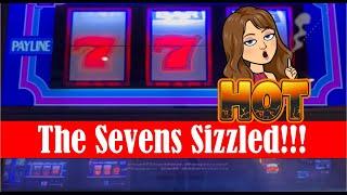 Jackpot! I Love Sizzling Sevens Slot Machines!Handpay + Pink Diamond & Triple Double Diamond!