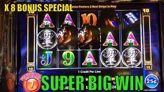 SUPER BIG WIN !Ming Warrior Slot machine/ Multiplied by 8 (x8) Bonus Games Special @ San Manuel 彡