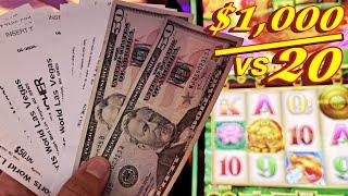 $1,000 vs 20 LAS VEGAS SLOTS!!!!