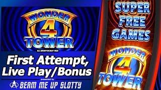 Wonder 4 Tower Slot - Live Play with Free Games and Super Free Games bonus
