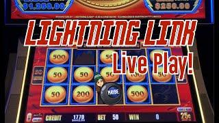 Lightning Link Slot Machine, Live Play - High Limit!
