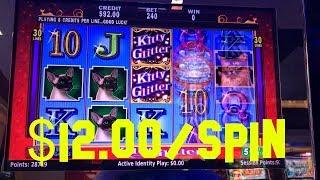 KITTY GLITTER Live Play at $12.00/Spin High limit denom Slot Machine
