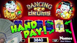 •JACKPOT HANDPAY!!• DANCING DRUMS Slot Machine - 