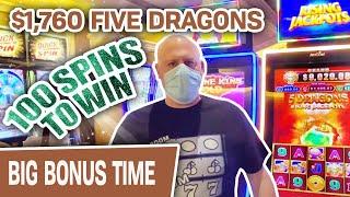 5️⃣ $1,760 Five Dragons  100 Spins to Win!