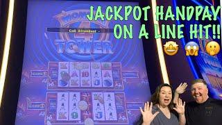 JACKPOT HANDPAY ON A LINE HIT! WICKED WINNINGS WONDER 4 TOWER!  #coinshow #jackpothandpay