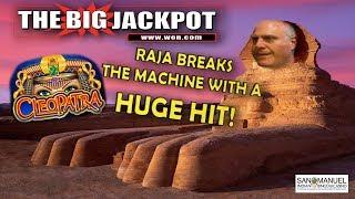 RAJA BREAKS THE MACHINE!!  SO MANY FREE GAMES ON CLEOPATRA! | The Big Jackpot