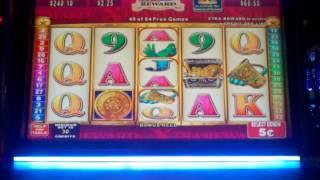 Konami Mayan Chief slot machine Nickel Denom  Free spin bonus