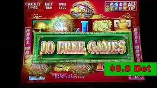 88 Fortunes Slot Machine Bonus $8.80 Max Bet LIVE PLAY Bonus!