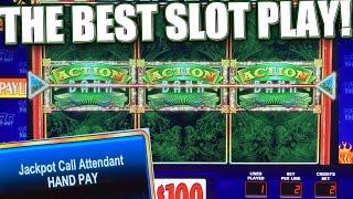 ACTION PACKED BANK HIGH LIMIT JACKPOT WINNER ON THE DOUBLE BLAZING 7s SLOT MACHINE