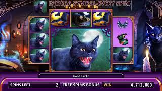 ELVIRA: THE WITCH IS BACK Video Slot Casino Game with an ELVIRA'S MEGA SPINS FREE SPIN BONUS