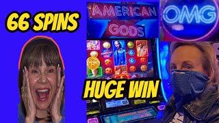 OMG! 66 Spins & Huge Win for Mom on American Gods