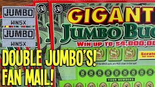 DOUBLE JUMBO'S! GIGANTIC FAN MAIL! $150 Gigantic Jumbo Bucks  Tennessee Lottery Scratch Offs