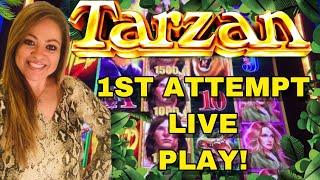 TARZAN GRAND $5 MAX BET! LIVE PLAY FREE GAMES! 1ST ATTEMPT!