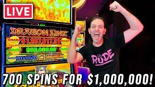 LIVE MASSIVE $125/Bet WIN!  $1,000,000 Dragon Link!