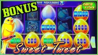 HIGH LIMIT Drop & Lock Sweet Tweet NICE WIN $15 Bonus Round Slot Machine Casino