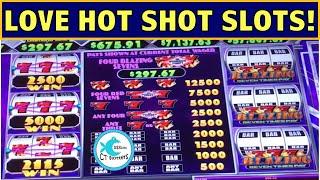 LOVING ALL THE HOT SHOT SLOT MACHINES @ FOXWOODS! WEIRD GAME SURPRISE MULTIPLIER WIN! :)