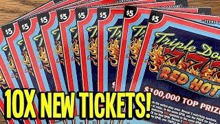 **NEW** WIN$!  $50 Triple Double 777 Red Hot!   10X TX Lottery Scratch Off Tickets