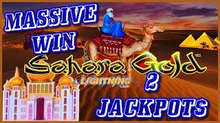 HIGH LIMIT Lightning Link Sahara Gold MASSIVE WIN With 2 HANDPAY JACKPOTS ️$50 Bonus Slot Machine